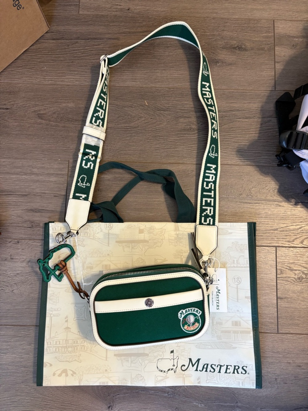 2026 Masters x Tory Burch Berkman's Green and Cream Crossbody with Branded Strap